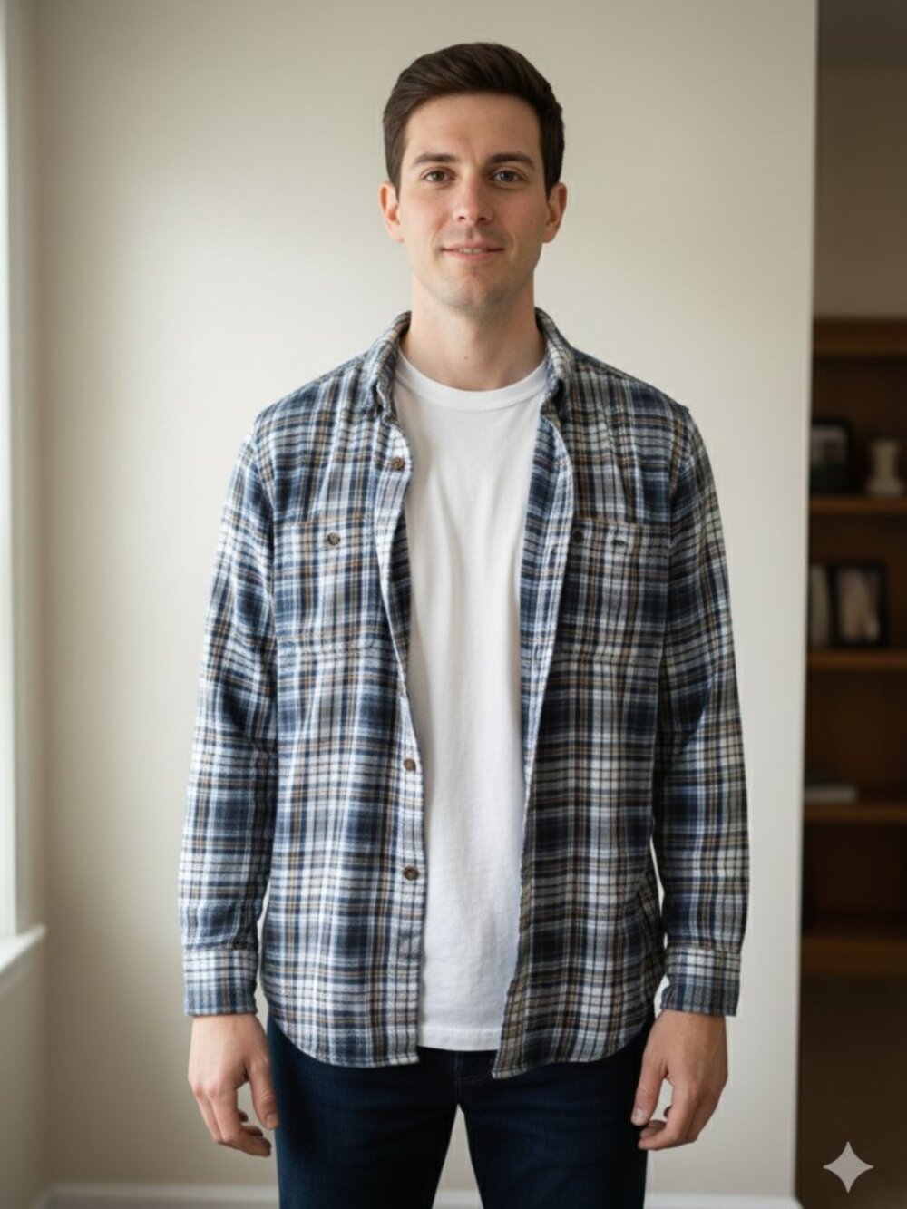 Men's Carhartt Flannel Plaid Shirt 100% Cotton - Size Large- EUC